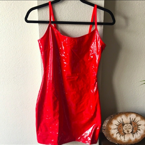 Missguided Dresses & Skirts - ❤ Misguided Sexy Red Glossy Dress -Size 2